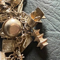 LOADED Vintage Chinese SILVER Charm Bracelet 7” 45 Charms 50 grams