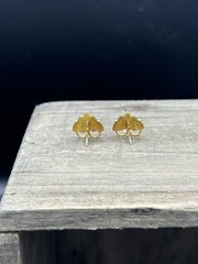 Black Hills 12k Tricolor Gold Grape Leave Earrings
