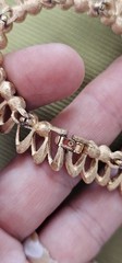 Vintage Crown Trifari Necklace Blue rhinestones Gold Tone Rare Beautiful