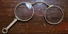 Antique Gold Filled Folding Lorgnette Eye Glasses F&B