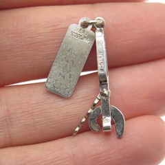 BEAU 925 Sterling Silver Antique Enamel “Just Married” Bottle Opener Pendant