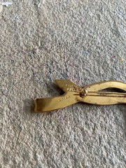Vintage Taxco Brooch Pin Sterling Silver 3.5 Inches Tv-53 Bow Gold Tone 925