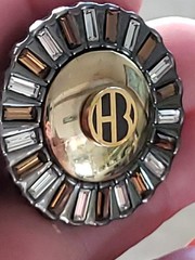 Henri Bendel New York Art Deco Brooch Radiating Baguette Crystals Hematite Vtg