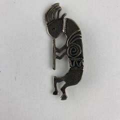 Kokopelli Brooch Elk Sterling Pin Collectible Marked 92 2.25 In Long