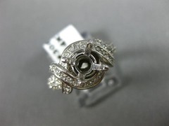 ESTATE WIDE 1.03CT DIAMOND 14KT WHITE GOLD 3D SEMI MOUNT ENGAGEMENT RING #3056