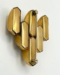 Vintage 1/20 14K Gold Geometric Hobé Pin, Signed