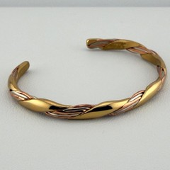 Vintage Sergio Lub Grapevine Copper Brass Cuff Bracelet