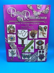 Estate Parrot Brooch Vintage Rhinestones White Green Black Book Piece