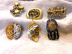 Eytan Israel Gold Silver Tone Jewish 6 Pin Brooch Pendant LOT 2008-9 to 2013-14