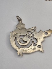 Vintage Fratelli Coppini Italy 800 Silver Griffin Dragon Pendant