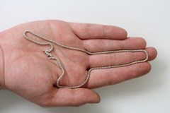 VINTAGE POPCORN STERLING SILVER 925 CHAIN LINK NECKLACE 17.75″ STAPLE LAYER