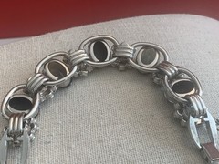 Vtg. D & E Rare Juliana 5 Link 7” Bracelet Silver Tone Black/ Green/ Gold BinM