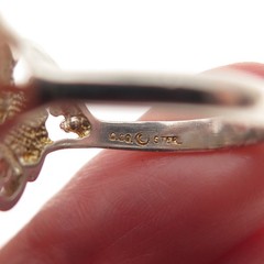 Coleman Co Sterling Silver 12K Gold Vintage Real Multi-Gem Floral Ring Size 7.25