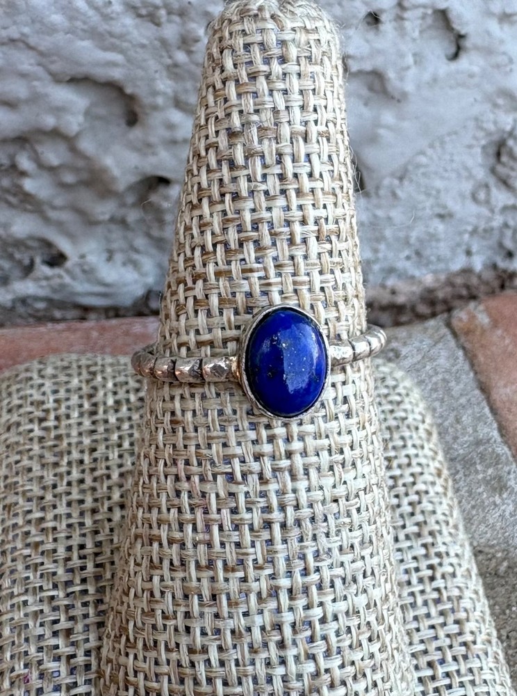 Vintage Sterling Silver Lapis Stacking Ring Size 8.5
