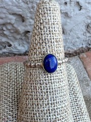 Vintage Sterling Silver Lapis Stacking Ring Size 8.5