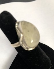 Vintage Golden Rutilated Quartz 925 Sterling Silver Ring