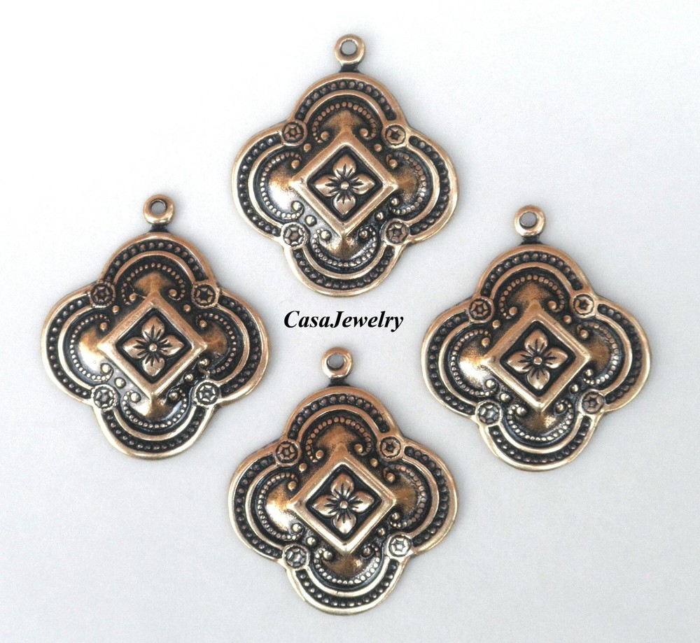 #0217 LARGE ANTIQUED GOLD CELTIC PENDANT/ER W/TOP HANG RING – 4 Pc Lot