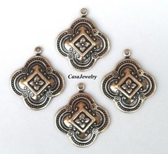 #0217 LARGE ANTIQUED GOLD CELTIC PENDANT/ER W/TOP HANG RING – 4 Pc Lot