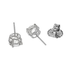 EGL Certified 3.51 Carat Old European Diamond White Gold Stud Earrings