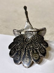 Vintage Vilai Sterling Silver Niello Peacock Brooch Pin Made In Siam 2.5”