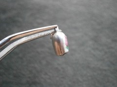 TINY Rose Flowers Cow Bell Vintage 800 Silver Guilloche Enamel Charm Pendant