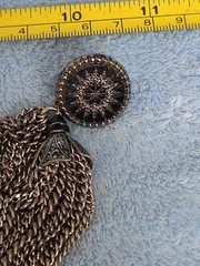 Vintage Bohemian Silver-Toned Coin Bracelet Anklet Dangle Charm ADJ. & Broach.