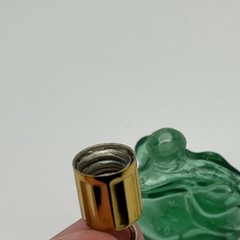 Vintage Max Factor Green Glass Rabbit Perfume Pendant
