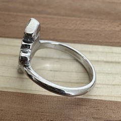 Vintage Southwestern Style Heart Ring Size 5 Turquoise Coral Inlay Silver Tone