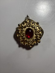 VINTAGE REVLON INTIMATE Solid Perfume Compact Pendant Gold Tone