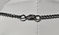 Aurora Borealis/Gun Metal Chain 32″ Necklace Accented W/Jeweled Rondelles