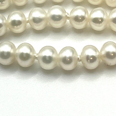 Estate Pearl Bracelet Sz 6.5 Triple Strand 4mm Push Clasp 14K Gold Clasp Spacers