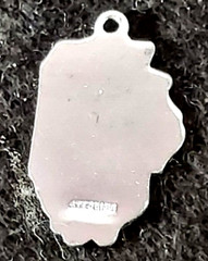 Vintage ENAMELED Sterling Silver ILLINOIS MAP Charm for Charm Bracelet, 2.46g