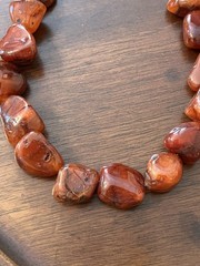 Vintage Red Carnelian Agate Nugget Necklace 18″ Chunky