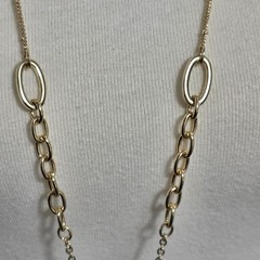 White House Black Market Gold Tone Pink Rose Quartz Pendant Necklace