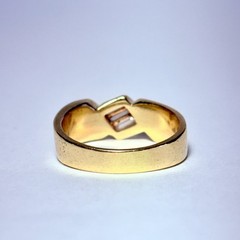 ArtCarved 14K Yellow Gold 0.24ctw Baguette Diamond Size 6.75 Band Ring 5.2g