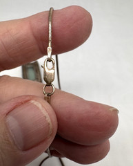 Vintage 925 Silver And Gold Necklace With Green Stone Delicate And Special.