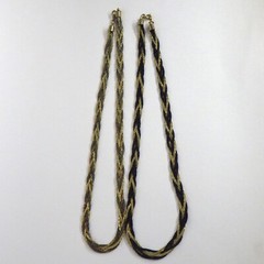 Set of 2 Vintage Flat Braided Necklaces Serpentine Chain Gold/Black/Silver 24″