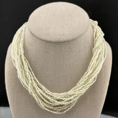 Vintage Beaded Statement Necklace Layered 16”