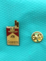 Cigarette Enamel Lapel Pin – Vintage 80s Hat Pin -Made in Taiwan