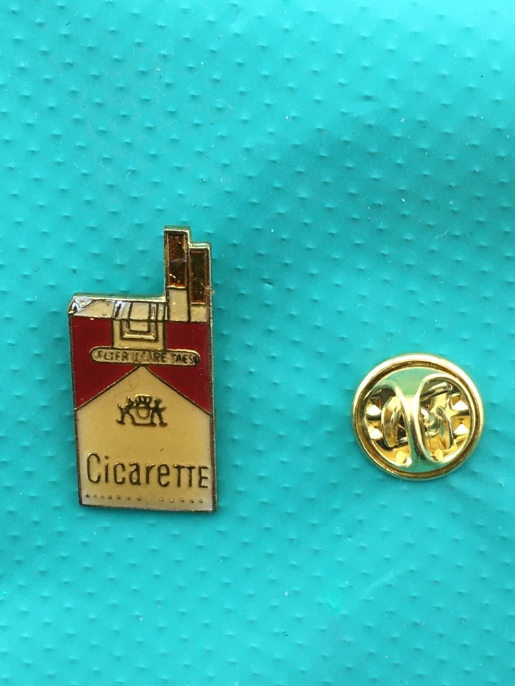 Marlboro Cigarette Enamel Lapel Pin – Vintage 80s Hat Pin -Made in Taiwan
