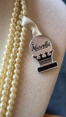 Circa 1950 NOS Marvella 3-Str Faux Pearl Necklace ,Original Tag,Box,Sterlinig
