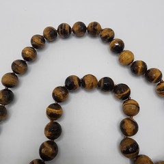 Tigers Eye Marcasite Convertible Bead Necklace Vintage Asian Inspired Charm Boho