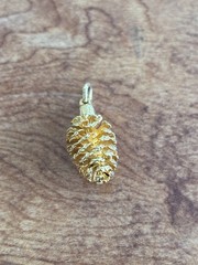 Vintage 1980’s Gold Plated Real Leaves and Pinecone Handmade- lot of 5 pieces