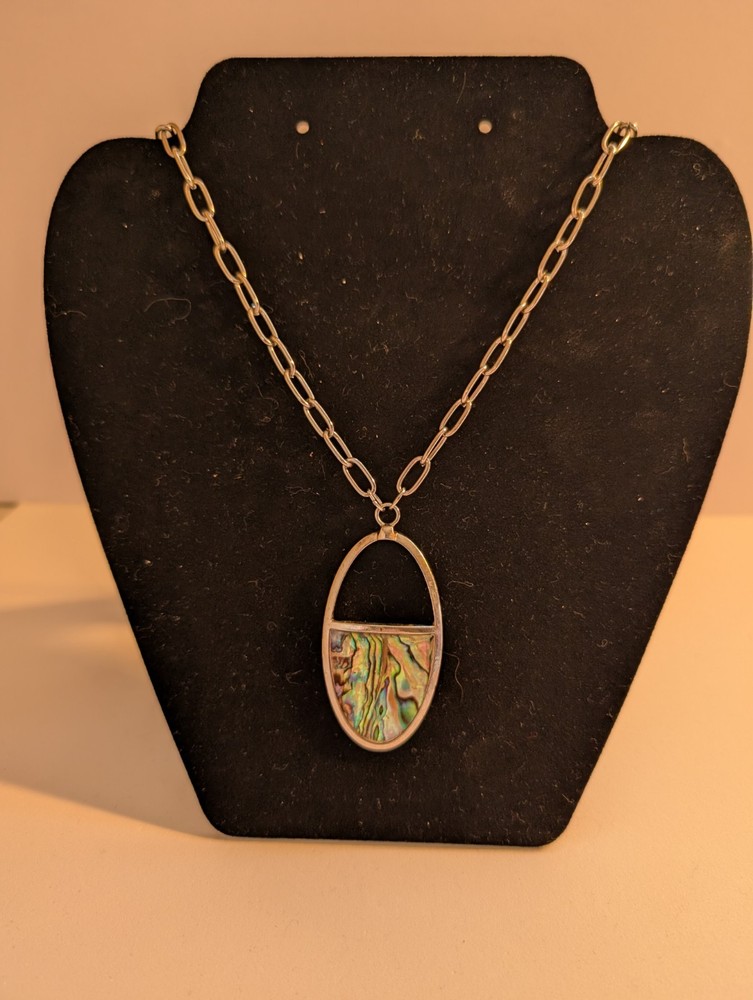 Vintage 26-In Albalone Shell Necklace