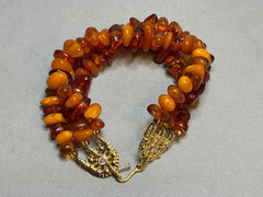 NATURAL OLD ANTIQUE YELLOW BUTTERSCOTCH BALTIC AMBER BRACELET 35,5 gr