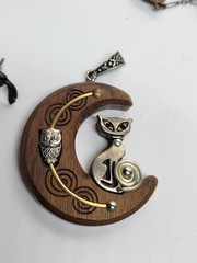 Vintage Animal Jewelry Lot Fish Cats Birds Enamel Disney Style Pendants Brooches