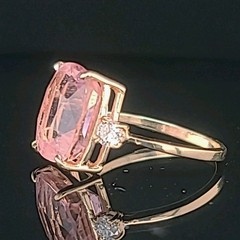 Vintage 14k Yellow Gold Engagement Ring 9.07ct. Natural Pink Tourmaline Cushion