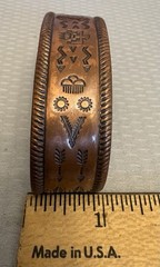 Vintage Bell Trading Post Thunderbird Copper Mans Cuff Bracelet Southwestern