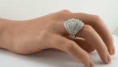 Diamond Ring 14K White Gold Cluster Cocktail 3.00ct TDW VJ