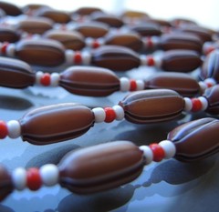 Vintage Czech Czechoslov Hollow Glass Bead Necklace 99cm 1930s Export Flapper